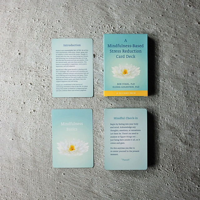 A Mindfulness-Based Stress Reduction Card Deck, Bob Stahl, Elisha Goldstein, Eckhart Tolle, Rise + Relax, Rise and Relax, books philippines, bookstore philippines, self help books, self improvement books, mindfulness books, meditation books, yoga books, best self help books, top self help books